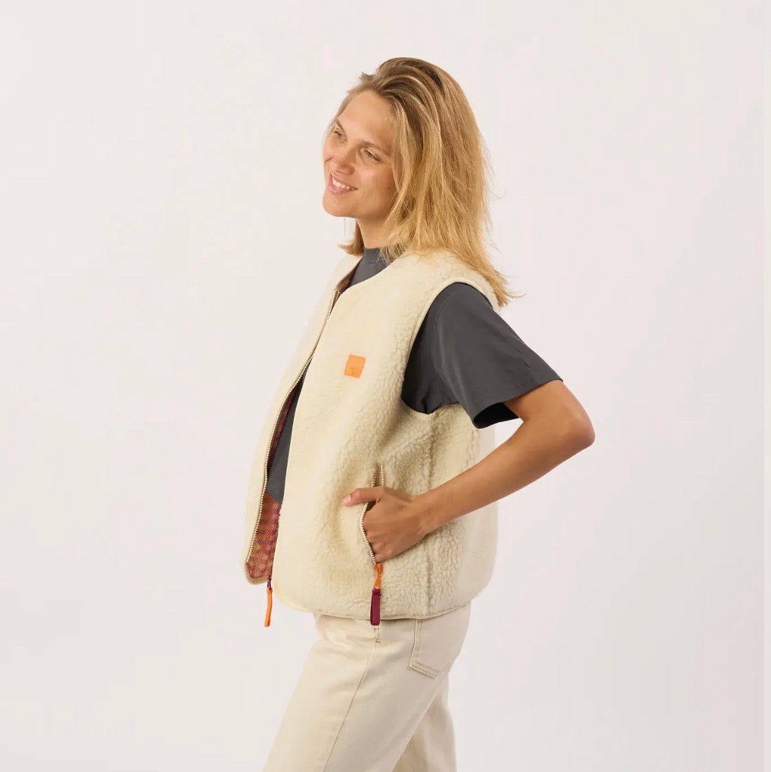 Gilet Sherpa - Beige