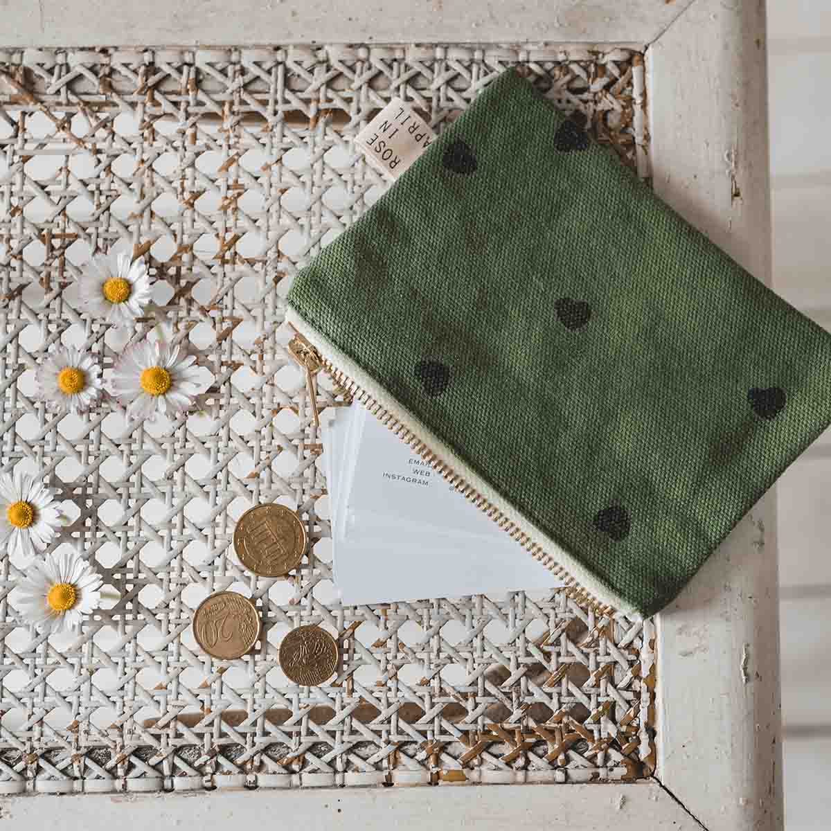 BORSA MARIE KHAKI A FORMA DI CUORE