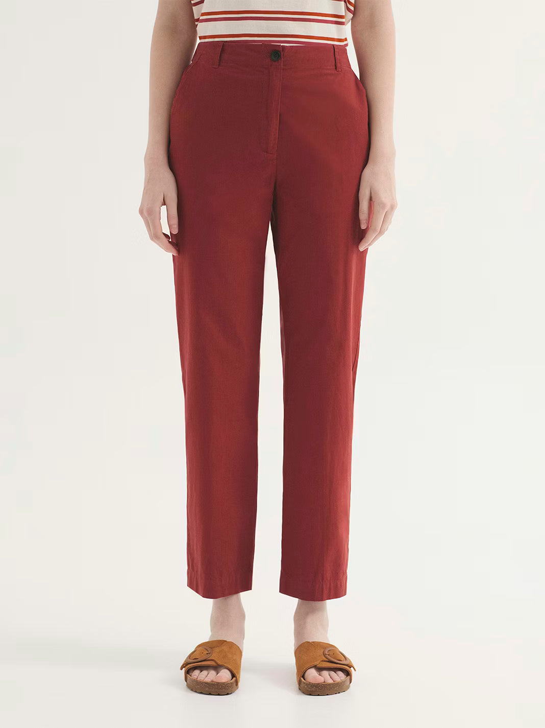 Pantaloni Popeline - Terracotta