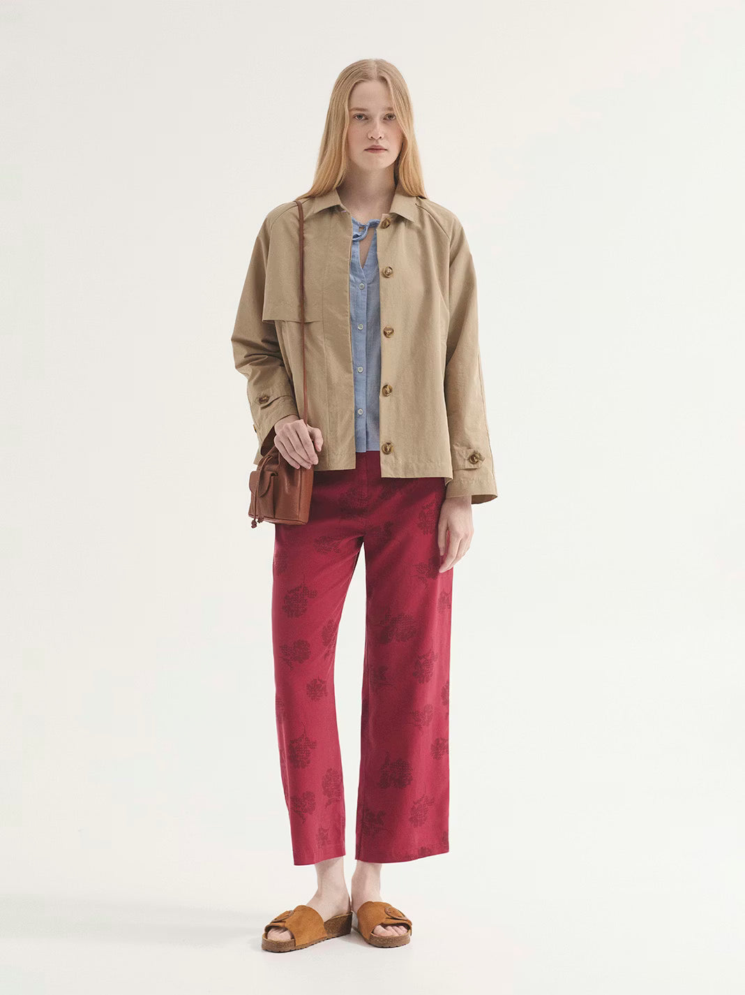 Pantaloni Flowers - Rosso