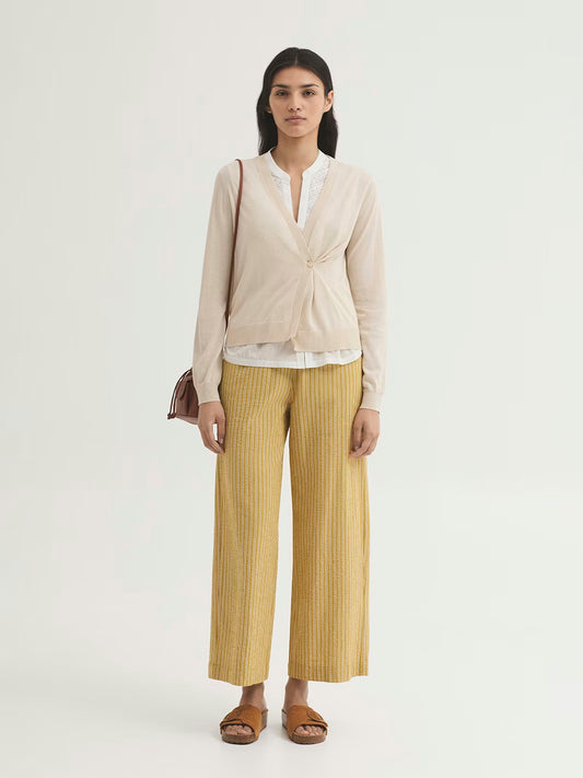 Pantaloni Striped - Ocra