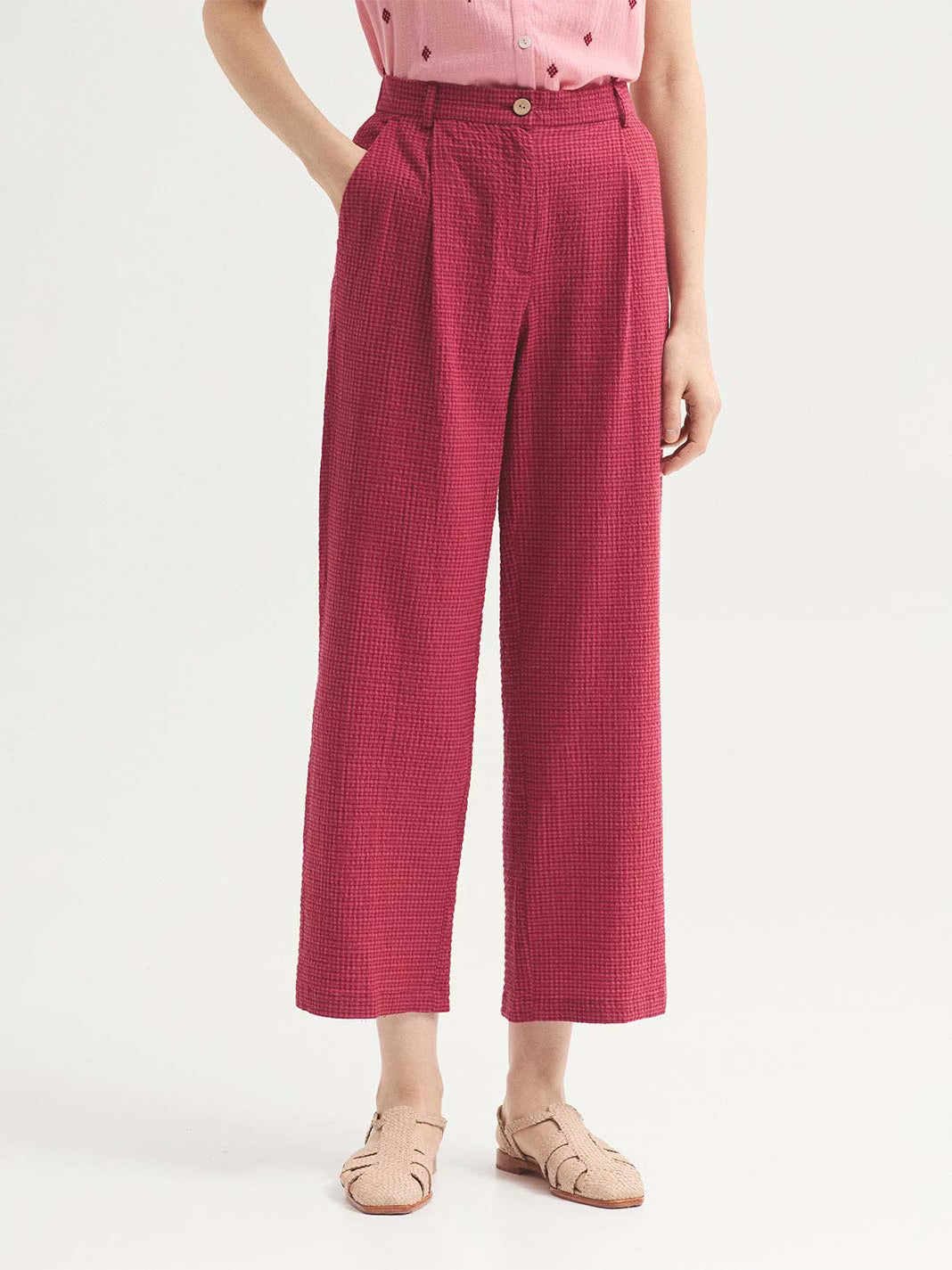 Pantaloni Mini Check - Rosso