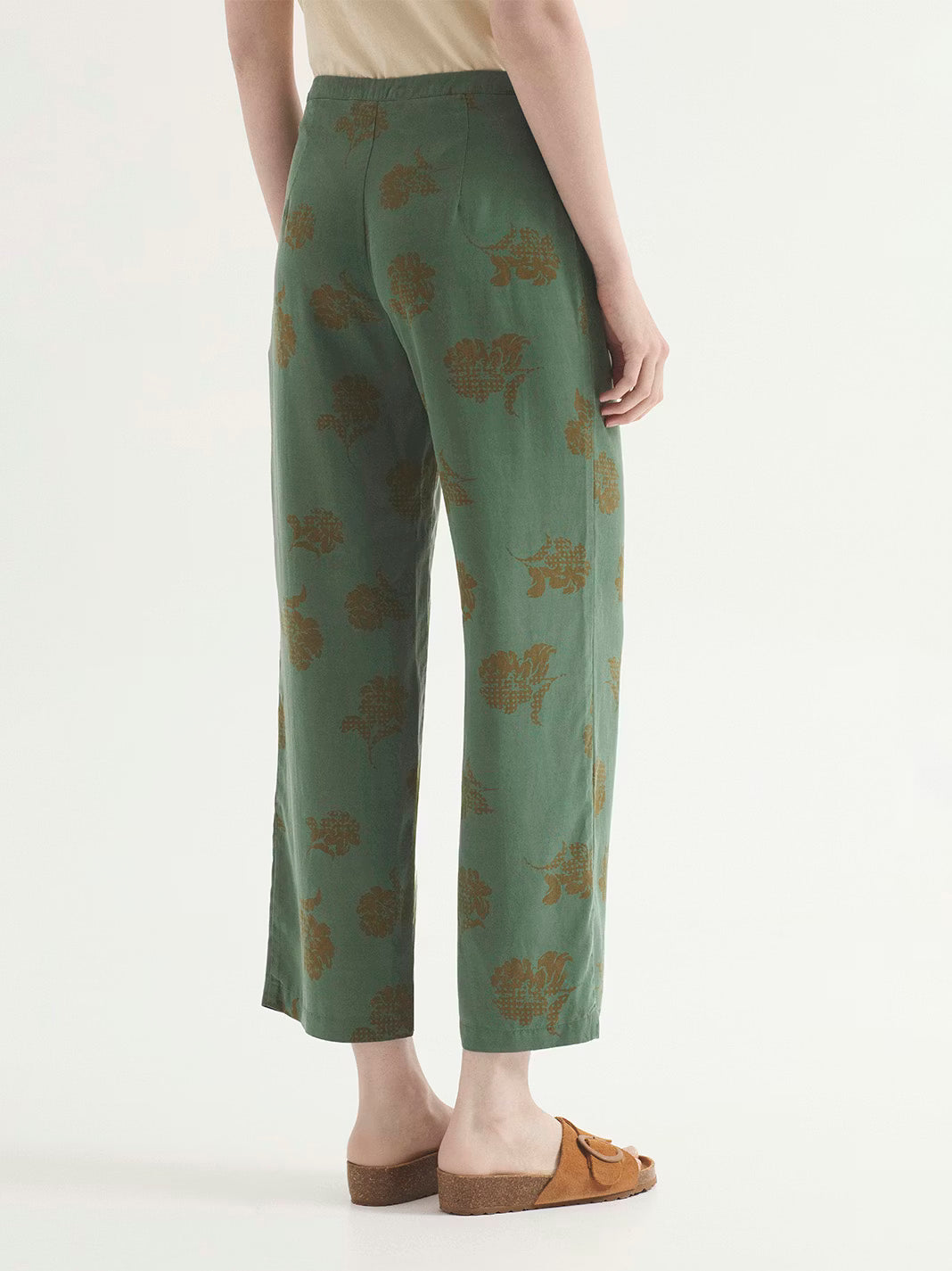 Pantaloni Flowers - Khaki
