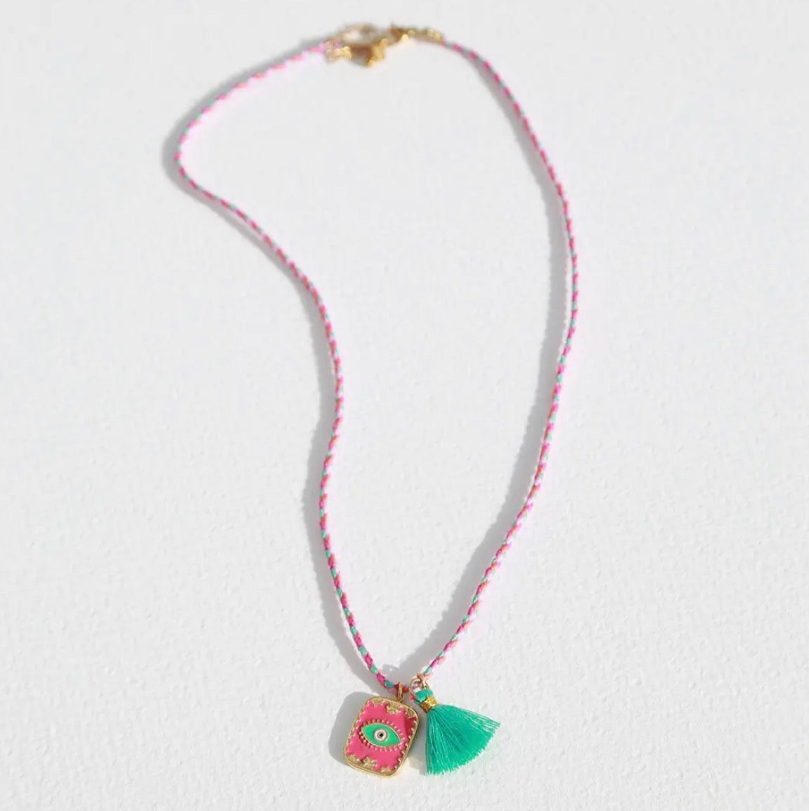 Collana Gispy - occhio rosa