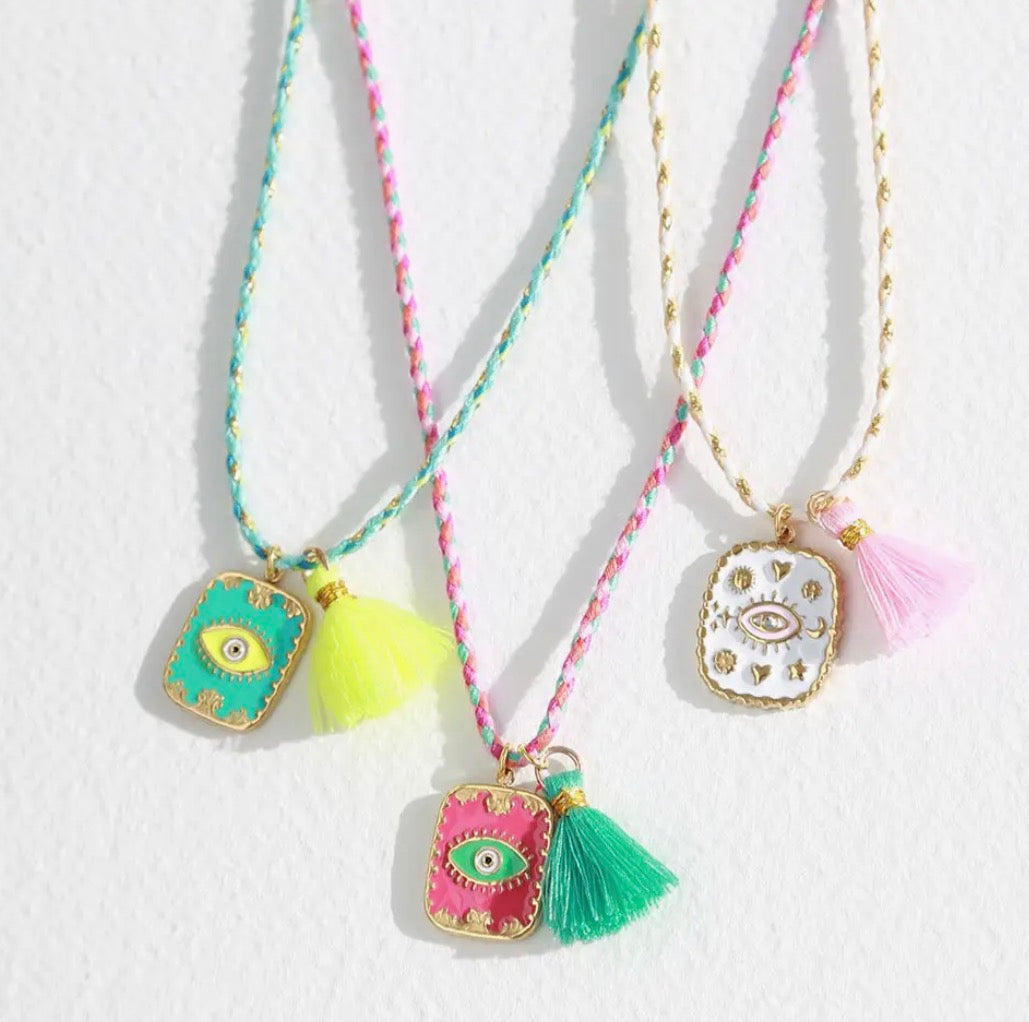 Collana Gispy - occhio rosa