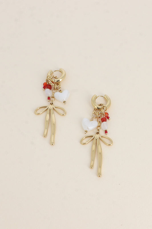 Orecchini - Fiocco rosso